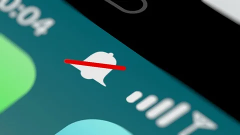 Turn On Silent Mode on Smartphone Screen Stock Footage 122030328