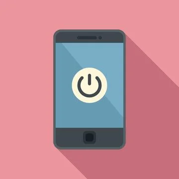 Turn off smartphone icon flat . Turn off mobile phone Stock Illustration