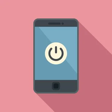 Turn off smartphone icon flat vector. Turn off mobile phone Stock Illustration