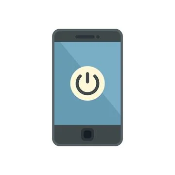 Turn off smartphone icon flat vector. Turn off mobile phone Stock Illustration