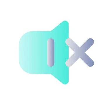 Turn off sound flat gradient color ui icon イラスト素材