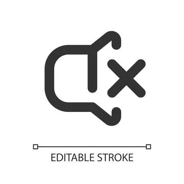 Turn off sound pixel perfect linear ui icon Stock Illustration