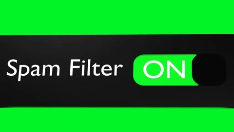 Turn on Spam Filter button, slider. Secure internet connection. Blocking bypass. Stock Footage 219620049