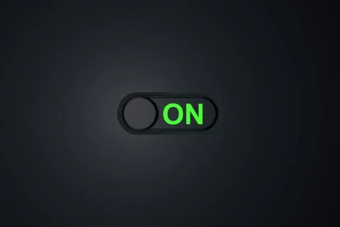 Turn on the switch. 3D rendering. Stock Illustration