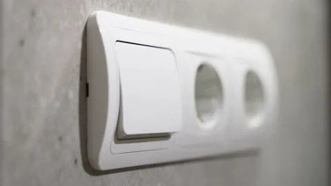 Turn off switch. Electricity control panel on the wall Stock Footage 155881077