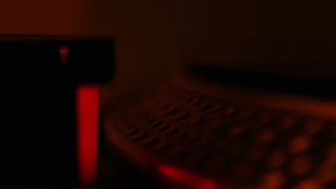 Turn Table in Dark Red Light Stock Footage 164847027