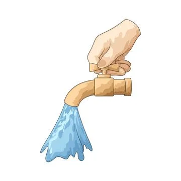 Turn on tap illustration Stock Illustration