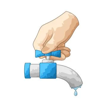 Turn off tap illustration Stock Illustration