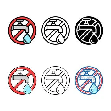Turn off tap reminder water saving clean color icon vector Stock Illustration