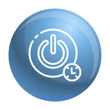 Turn off timer button icon, outline style Stock Illustration