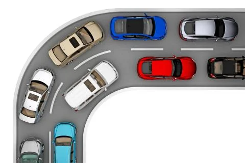 Turn the traffic road top view Stock Illustration