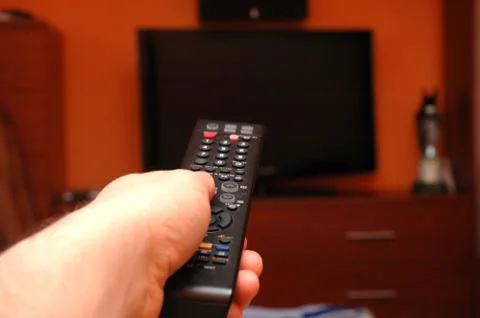 Turn on tv Stock Photos
