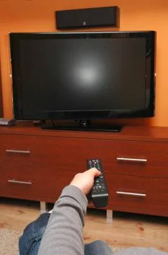 Turn on tv Stock Photos