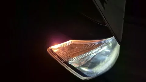 Turn on vehicle lights manually Stock Footage 314411207