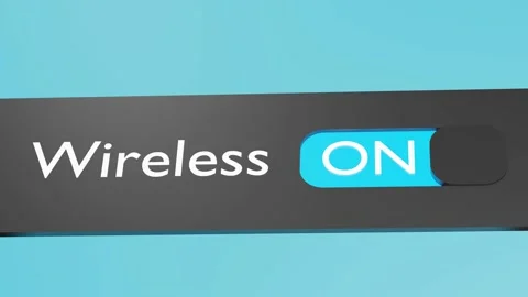 Turn on Wireless access button, slider. Wireless Internet, server connection.	 Stock Footage 201256439