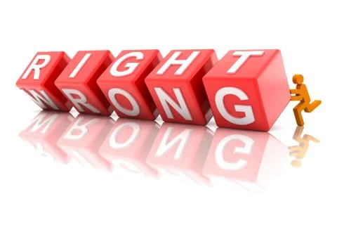 Turn wrong into right Illustrazione stock