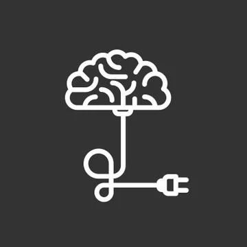 Turn on your brain - put a plug into a socket Stock Illustration