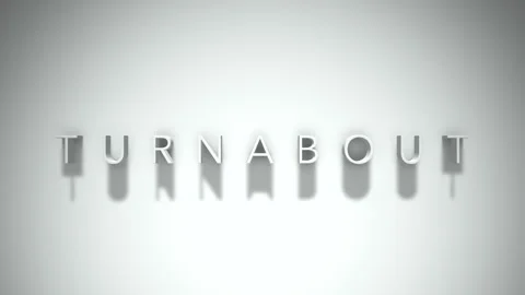 Turnabout 3D title animation with shadows on a white background Stock Footage 297514615