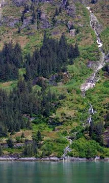 Turnagain arm waterfall Stock Photos