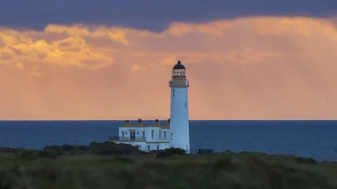 Turnberry lighthouse at sunset - 3 스톡 동영상 147222846