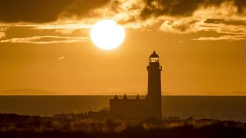 Turnberry lighthouse at sunset - 4 스톡 동영상 147222853