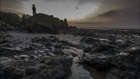 Turnberry lighthouse - sunset Stock Footage 122434615