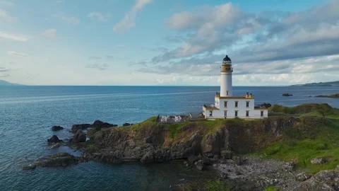 Turnberry Lighthouse, Turnberry Point Lighthouse, Trump Turnberry, Scotland, UK Stock Footage 244798511