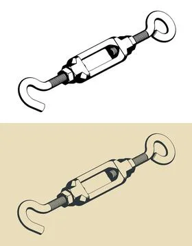 Turnbuckle stylized illustrations Stock Illustration