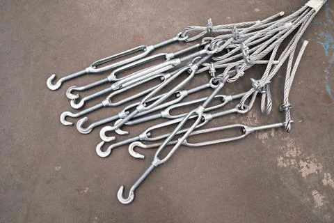 Turnbuckles and wire Stock Photos