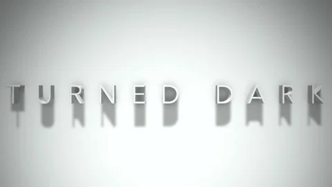 Turned Dark 3D title animation with shadows on a white background Stock Footage 296747291