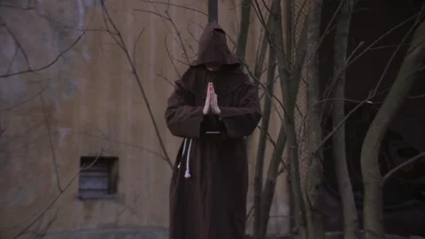 Turned To A Dark Side Dirty Monk Calls The Devil Stock Footage 113355443