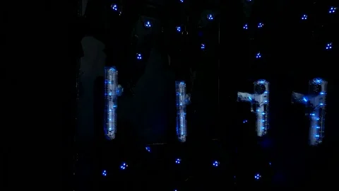 Turned on equipment for playing laser tag on the wall Stock Footage 77355752