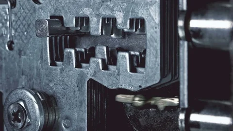 Turned key inside the lock close-up Stock Footage
