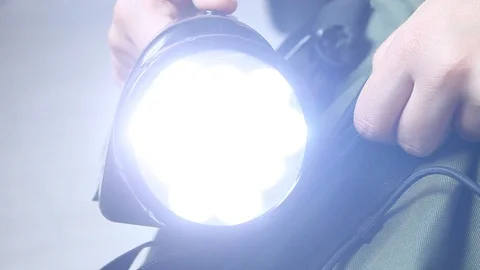 Turned on the lantern, flashlight 動画素材 91652390