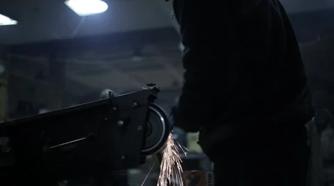 Turner working on the grinding machine Stock Footage 60468773