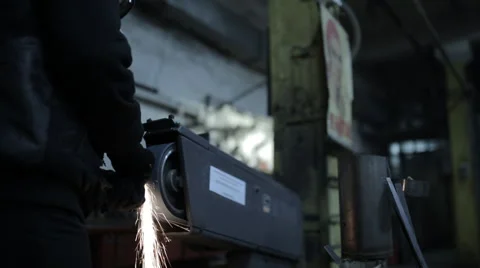 Turner working on the grinding machine Stock Footage 60468808