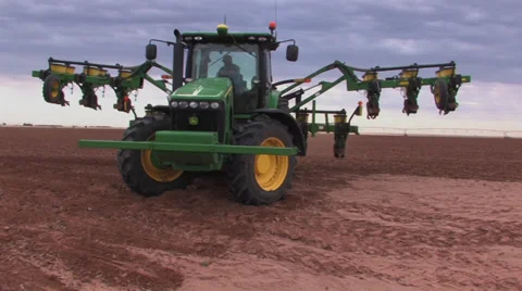 Turning 12 row planter Stock Footage 27574853