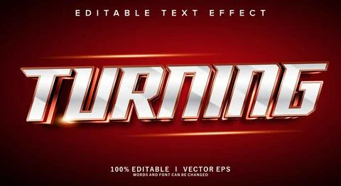 Turning 3d vector text effect with modern style design Stock Illustration