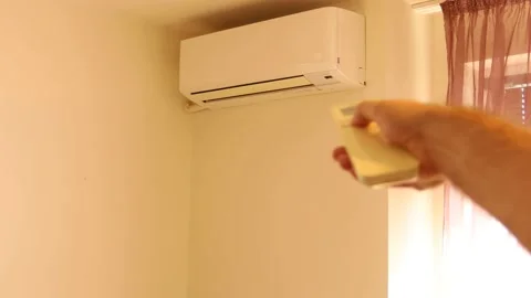 Turning on the AC Video stock 158840277