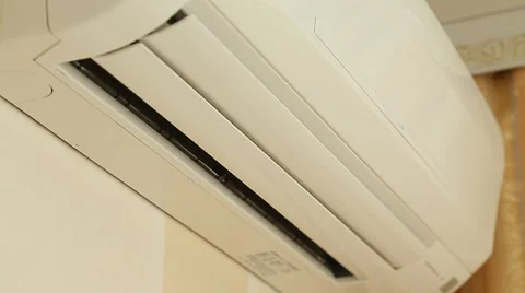 Turning on air conditioner Stock Footage 48645538