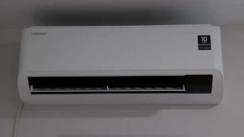 Turning Off Air Conditioner. Switching AC Off. Closing AC Exhaust Lid Stock Footage 201505375