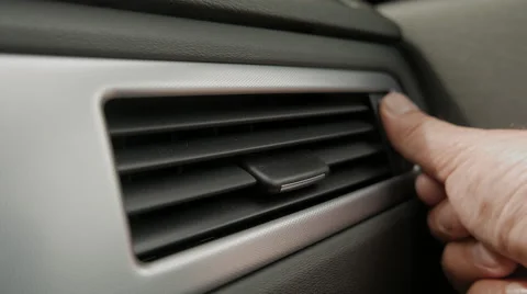 Turning Up Air ventilation/AC inside car Video stock 53853762