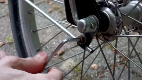 Turning allen wrench counterclockwise Stock Footage 276423842