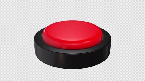 Turning ON and OFF 3D Animation. Transparent Background. Loop. Red Push Button. Stock Footage 288069267