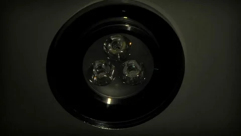 Turning on and off led ceiling lamp Stock Footage 75615830