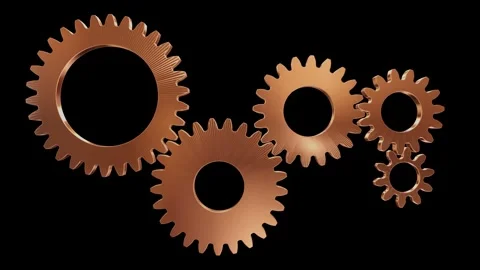 Turning and meshing gears, loops. Stock Footage 335309265