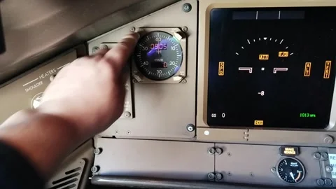 Turning on and operating airplane clocks in the daytime Video stock 294572149