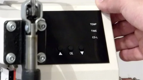 Turning on and setting up temperature control display Stock Footage 49226725