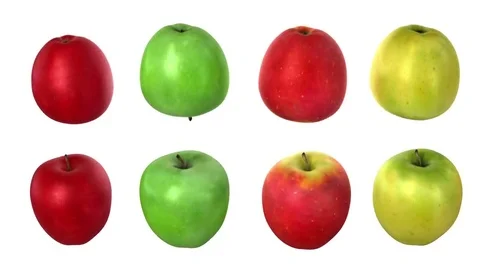 Turning apples, four options Stock-Footage 69167581