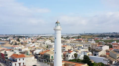 Turning around the lighthouse tower Stock Footage 242420883